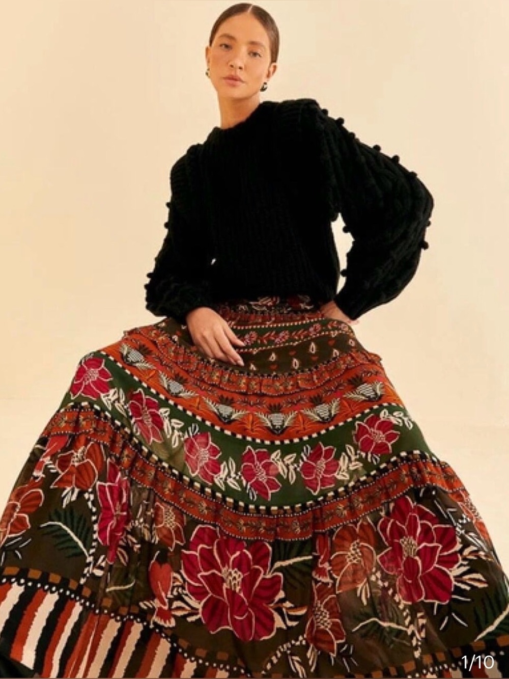 Farm Rio Ainika floral maxi skirt sz M